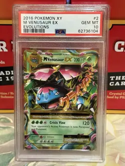 DEFECTIVE PSA 10 Evolutions M Venusaur EX 2 2016 Pokemon XY 2108 G3D - Image 1