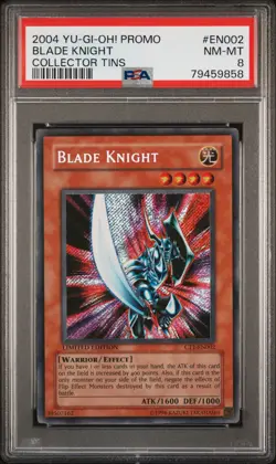 YGO PSA 8 Blade Knight Collector Tins Yu-Gi-Oh! Promo EN002 NM - Image 1