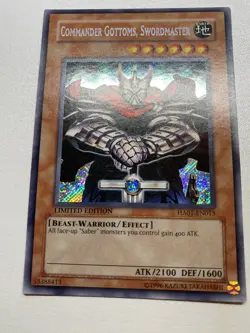Yugioh Commander Gottoms, Swordmaster Limited Edition Secret Rare HA01-EN013 MP - Image 1