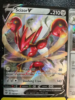 x9 Scyther Scizor pokemon Cards V Holo Rare mixed Lot - Image 2