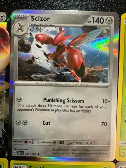 x9 Scyther Scizor pokemon Cards V Holo Rare mixed Lot - Image 3