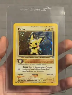 Pokemon Neo Genesis Holo Pichu 12/111 WITH SWIRL Vintage WOTC Pokemon Card - Image 1