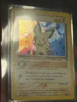 Pokemon Neo Genesis Holo Pichu 12/111 WITH SWIRL Vintage WOTC Pokemon Card - Image 5