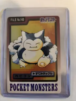 Pokemon Carddass Card Snorlax File No.143 Bandai Pocket Monsters 1997 Japan - Image 1