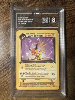 Pokemon Team Rocket Dark Jolteon TCG 1st Edition Card 38/82 TAG 8 (804) NM-MT - Image 1