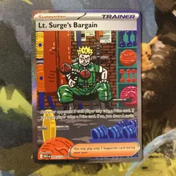 Lt. Surge's Bargain (MEG 185/132) secret illustration rare Pokemon TCG card - Image 1