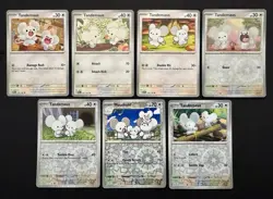7x Tandemaus Maushold Pokemon Card Set With Reverse Holos Cute Pokemon Cards - Image 1