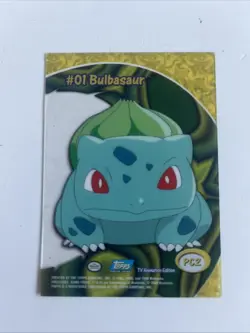 Pokemon Clear Card Bulbasaur #01 TOPPS PC2 TV Animation 2000 Vintage - Image 2