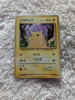 Pikachu Japanese Base Pokemon card old back US seller - Image 1