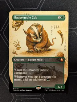 MTG Avatar: Badgermole Cub Showcase Foil Near Mint: TLA M 0326 - Free Shipping - Image 1