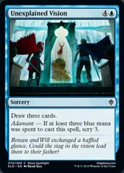 UNEXPLAINED VISION ~mtg NM-M Throne of Eldraine Com x4 - Image 1