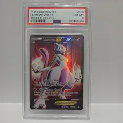 2015 POKEMON XY BREAKTHROUGH MEWTWO EX #158 PSA 8 NEAR MINT #113052437 - Image 1