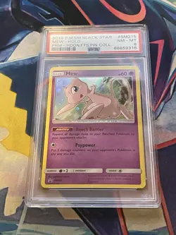 2019 Pokemon Blackstar Promo Mew Holo PSA 8 SM215 Hidden Fates - Image 1