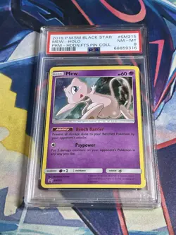 2019 Pokemon Blackstar Promo Mew Holo PSA 8 SM215 Hidden Fates - Image 2