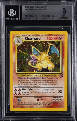 2000 POKEMON GAME BASE II #4 CHARIZARD-HOLO BGS 9 - Image 1