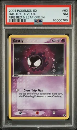 Gastly #63 PSA 7 Reverse Holo - Pokemon EX Fire Red Leaf Green - Rarity ERROR NM - Image 1
