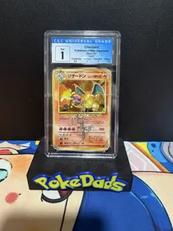 Pokemon CGC 1 Charizard Holo 1996 Base Set Japanese #006 - Image 1