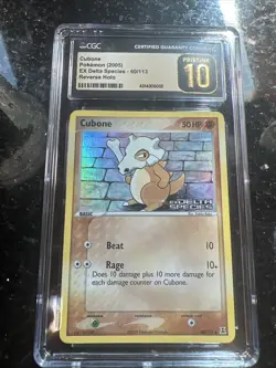 2005 POKEMON EX DELTA SPECIES #60 CUBONE-REVERSE FOIL Holo Cgc Pristine 10(pop4) - Image 1