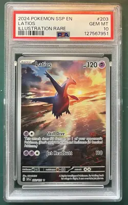 LATIOS #203 PSA 10 • 2024 POKEMON SSP EN-SURGING SPARKS ILLUSTRATION RARE - Image 1