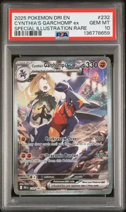 2025 POKEMON DRI EN-DESTINED RIVALS #232 CYNTHIA'S GARCHOMP EX PSA 10 - Image 1