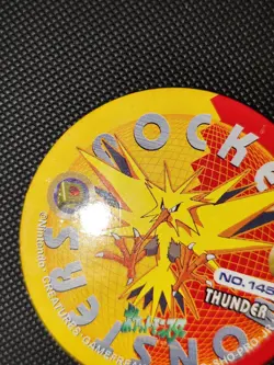 Pokemon Zapdos No. 145 Maru Menko Play Coaster Vintage Japanese Collectible - Image 4