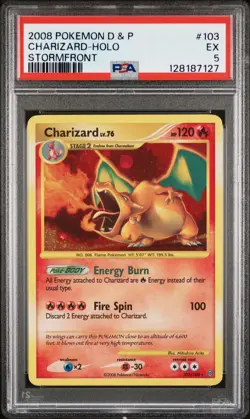 Pokemon Charizard Stormfront Holo Secret Rare #103 PSA 5 - Image 1
