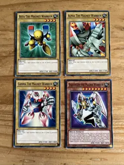 VALKYRION THE MAGNA/MAGNET WARRIOR + ALPHA BETA GAMMA Set of 4 SDMY* YuGiOh - Image 1