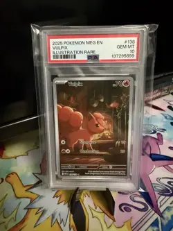 Pokemon TCG ‼ Vulpix Illustration Rare Card #138/132 Mega Evolutions PSA 10 - Image 1