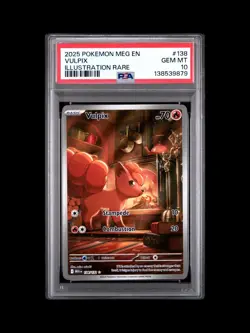Pokemon Vulpix TCG Illustration Rare Card 138/132 Mega Evolution 2025 PSA 10 - Image 1