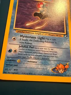 Rare Pokemon TCG Misty's Tentacool Gym Heroes 32/132 Unlimited Rare Card LP/NM - Image 3
