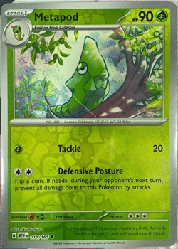 Pokemon Card Metapod Pokemon 151 Reverse Holo Common 011/165 Near Mint - Image 1