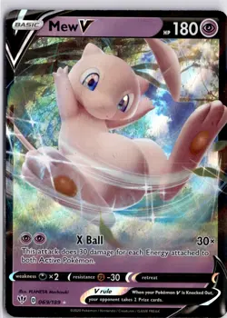 Pokemon Card Mew V 069/189 Darkness Ablaze Half Art Pokemon Trading Card TCG - Image 3