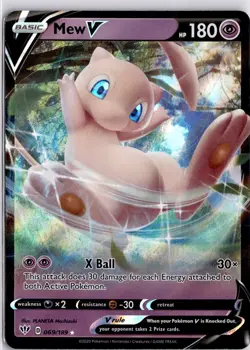 Pokemon Card Mew V 069/189 Darkness Ablaze Half Art Pokemon Trading Card TCG - Image 3
