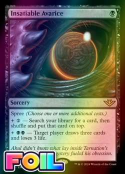 x1 Insatiable Avarice OTJ MTG 91 FOIL RARE M/NM 1x - Image 1