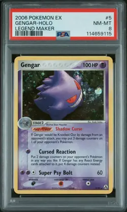 2006 POKEMON EX LEGEND MAKER #5 GENGAR-HOLO PSA 8 - Image 1