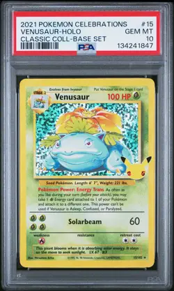 2021 POKEMON CELEBRATIONS CLASSIC COLL #15 VENUSAUR-HOLO PSA 10 - Image 1