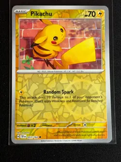 Pikachu 051/162 Reverse Holo Pokemon Temporal Forces TCG - Image 1