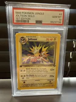 1999 Pokemon Jungle Jolteon Holo 1st Edition PSA 10 - Image 1