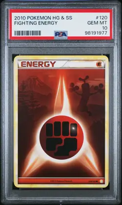 2010 Pokemon Heartgold & Soulsilver #120 Fighting Energy PSA 10 - Image 1