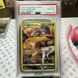 2022 POKEMON SWSH #TG03 FULL ART CHARIZARD GEM MT PSA 10 LOST ORIGIN - Image 1