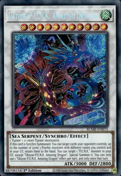 Ukiyoe-P.U.N.K. Amazing Dragon - Secret Rare 1st Edition BLMR-EN075 LP YuGiOh - Image 1