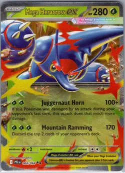 Mega Heracross ex - 004/094 ME02: Phantasmal Flames - Pokemon Card - NM - Image 1