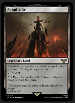 Barad-dur #253 NM/M Lord of the Rings MTG Magic Card Rare Land Tolkien - Image 1