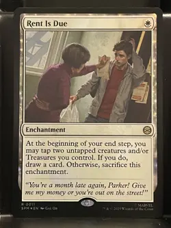 Rent is Due FOIL #11 NM/M MTG Spiderman Magic Card White Rare - Image 1
