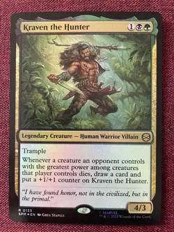 Kraven the Hunter #133 FOIL NM/M MTG Spiderman Magic Card - Image 1