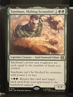 Sandman, Shifting Scoundrel #112 NM/M MTG Spiderman Magic Card Green Rare - Image 1