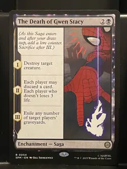 The Death of Gwen Stacy #54 NM/M MTG Spiderman Magic Card Black Rare - Image 1