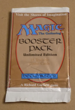 Magic The Gathering Unlimited MTG Booster Pack Empty Wrapper 1993 No Cards - Image 1