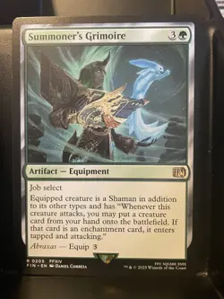 Summoner's Grimoire #205 NM/M Final Fantasy MTG Magic Green Artifact Rare Card - Image 1