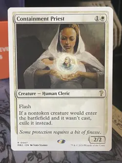 Containment Priest White Border #7 Mystery Booster 2 MTG Magic Card - Image 1